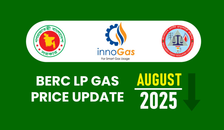 LPG price August 2025, BERC gas price update, Bangladesh LPG price list, LPG cylinder retail price, LPG price per kg BDT, InnoGas LPG price, updated gas price in Bangladesh, gas cylinder price 2025, BERC news update, InnoTech Energy BD